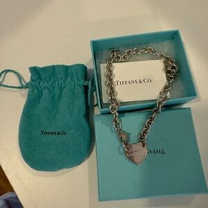 Heart Tag Chain Link Choker
in Silver